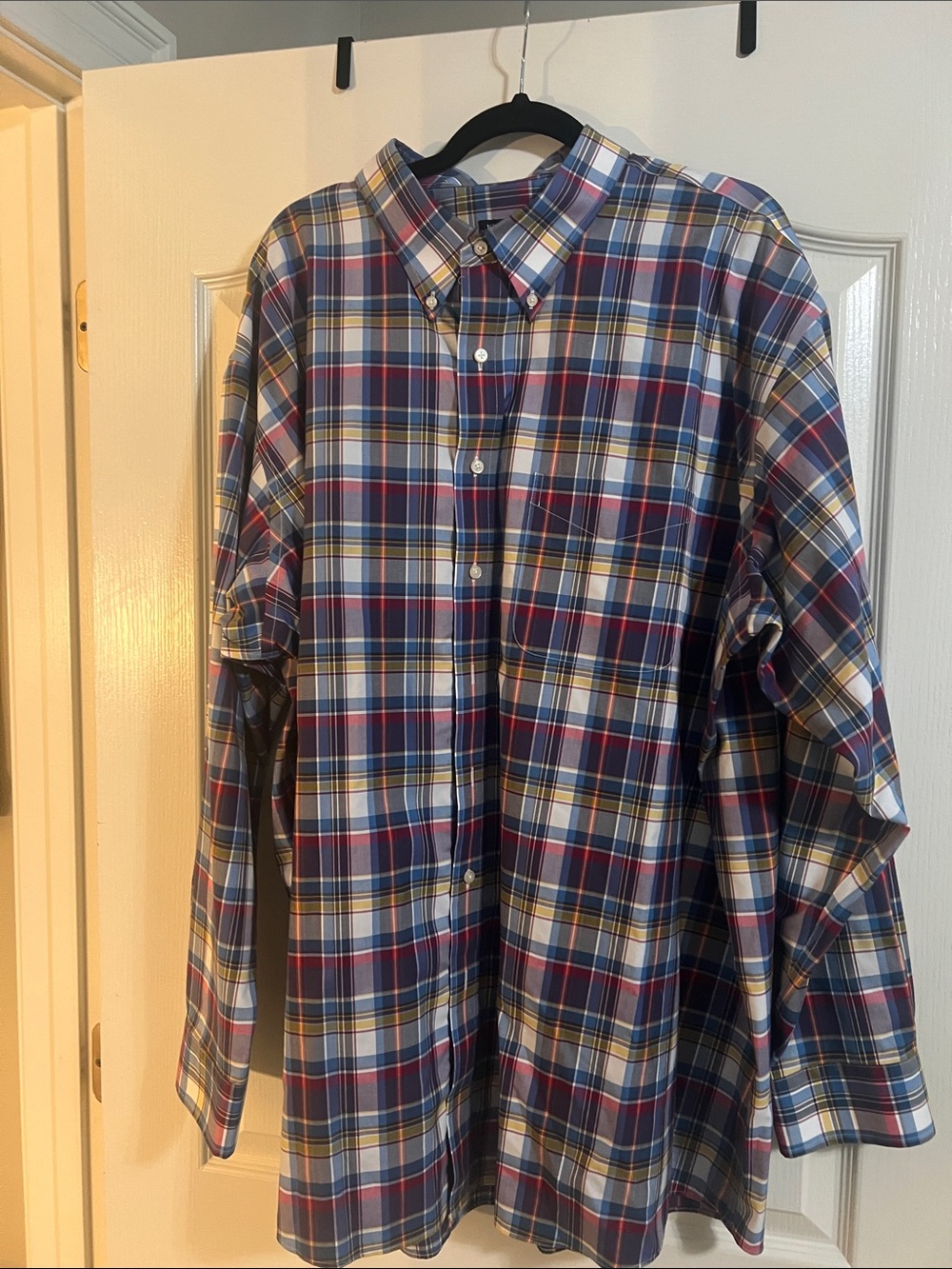 Jos. A. Bank Plaid Button-Down Shirt - Blue, Red, Yellow
